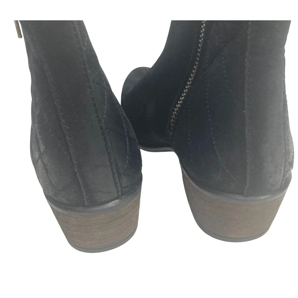 Steve Madden NYRVANA Black Leather Quilted Ankle Booties Mens 5.5 Side Zip